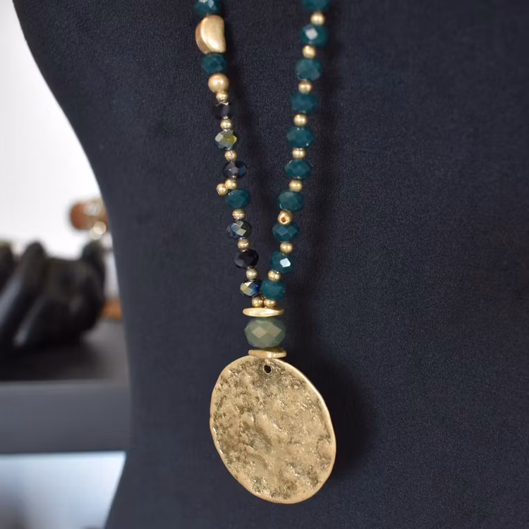 Halsband Mila GRÖN/GULD - The Moshi