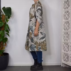 Bomullsklänning Lucy Mönstrad BEIGE - Mix By Heart