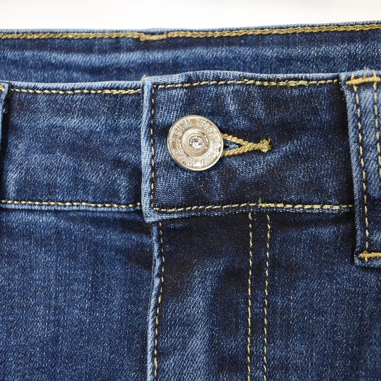 Jeanskjol med slits MÖRK BLÅ