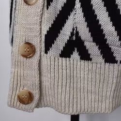 Stickad Kofta Mönstrad SVART