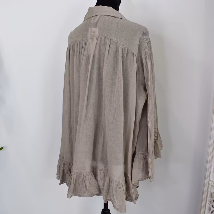 Bomullsblus Heather BEIGE - Stajl Agenturer