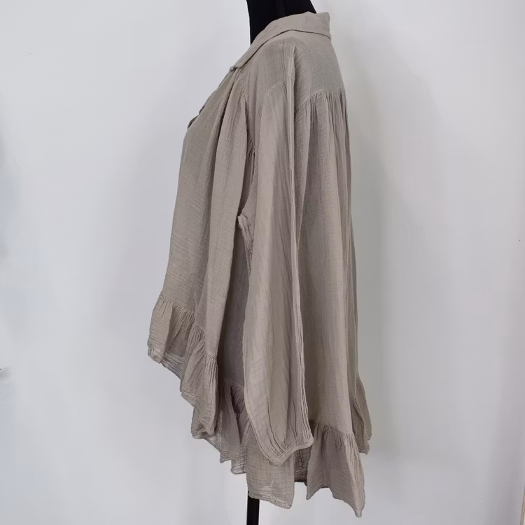 Bomullsblus Heather BEIGE - Stajl Agenturer