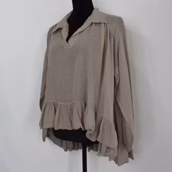 Bomullsblus Heather BEIGE - Stajl Agenturer