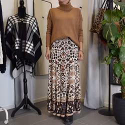 Kjol Boho Flora Blommig OFF WHITE - Stajl Agenturer