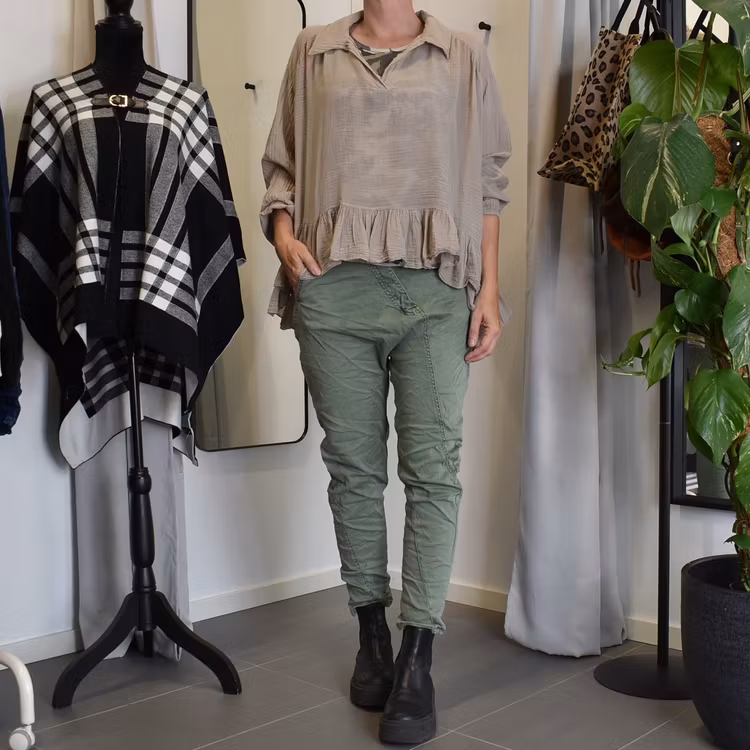 Bomullsblus Heather BEIGE - Stajl Agenturer