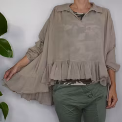Bomullsblus Heather BEIGE - Stajl Agenturer