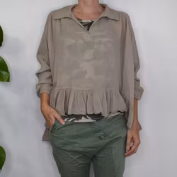 Bomullsblus Heather BEIGE - Stajl Agenturer