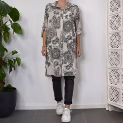 Långskjorta Milou Mandala BEIGE - Mix By Heart