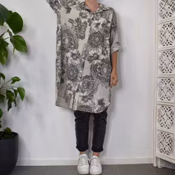 Långskjorta Milou Mandala BEIGE - Mix By Heart