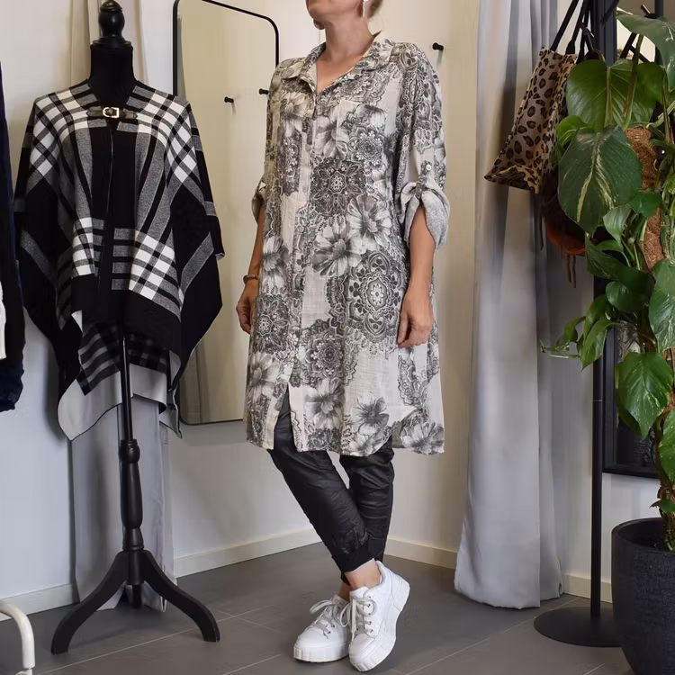 Långskjorta Milou Mandala BEIGE - Mix By Heart
