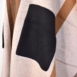 Poncho-sjal med fickor BEIGE