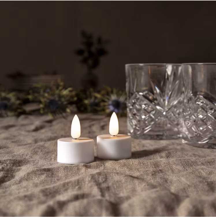 Värmeljus LED Flamme 2-pack VIT - Star Trading