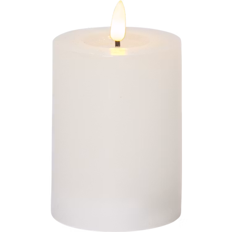Blockljus LED Flamme Flow 12,5cm VIT - Star Trading