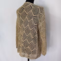 Mönsterstickad Kofta Lurex BEIGE