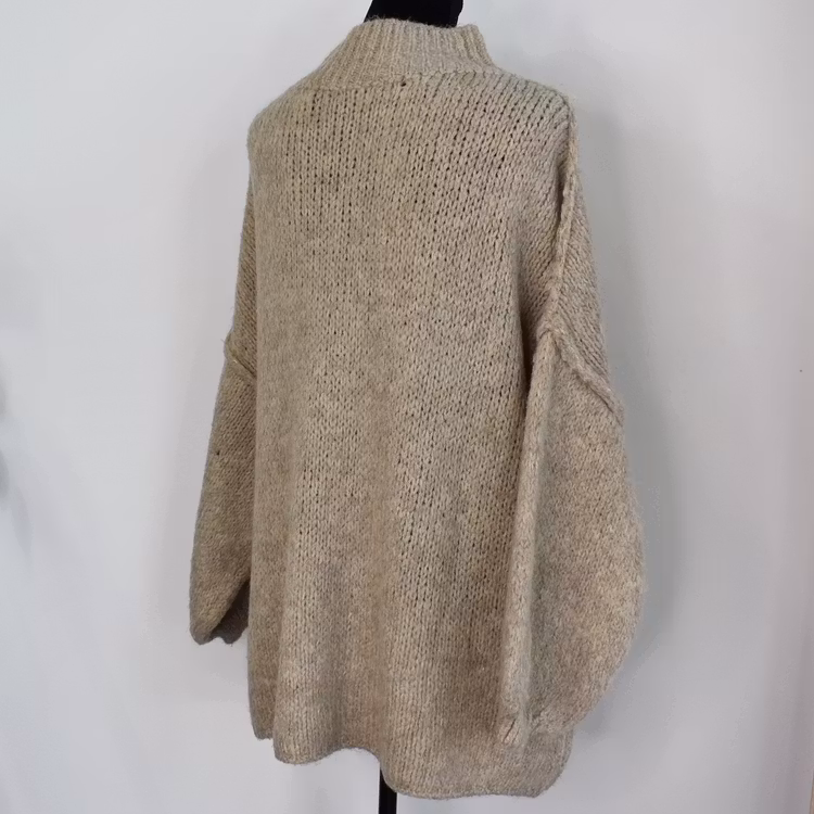 Stickad Tröja Over Sized LJUS TAUPE