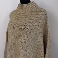 Stickad Tröja Over Sized LJUS TAUPE