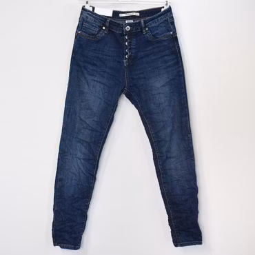 Jeans Jogger med knappar MÖRK BLÅ - Newplay