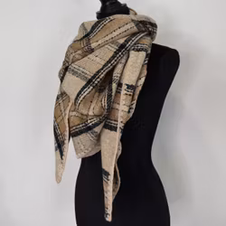 Sjal Stickad BEIGE