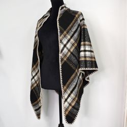 Sjal Stickad SVART