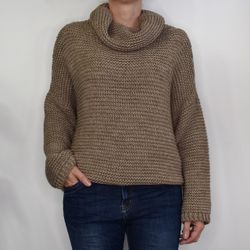 Stickad Tröja Halvpolo MOCCA