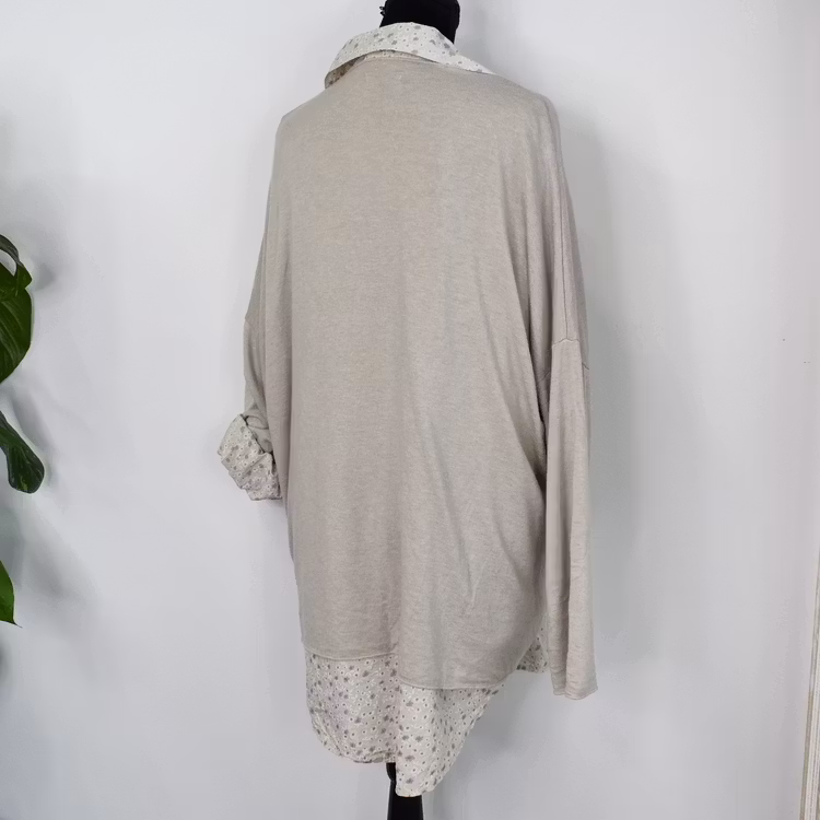 Set Skjorta och Tröja BEIGE