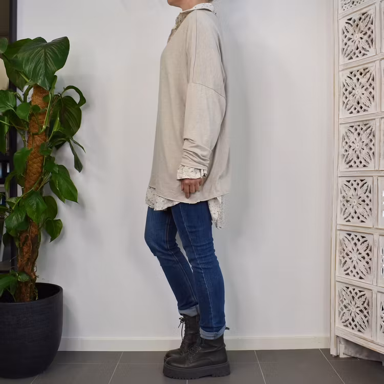 Set Skjorta och Tröja BEIGE
