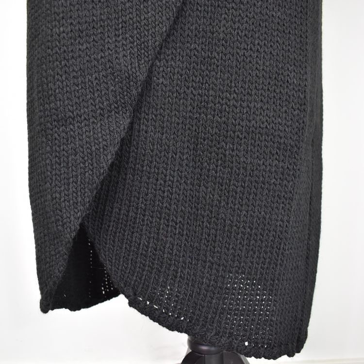 Lång Stickad Polotröja Over Sized SVART