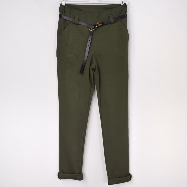 Leggings med Fickor och Skärp KAKI