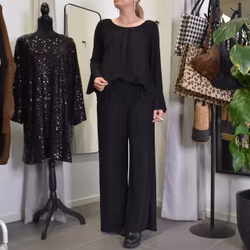 Vid Byxa Glitter SVART - Marta du Chateau