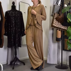 Vid Byxa Amanda Glitter CAMELLO - Marta du Chateau
