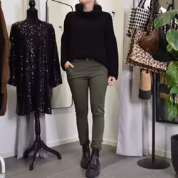Leggings med Fickor och Skärp KAKI