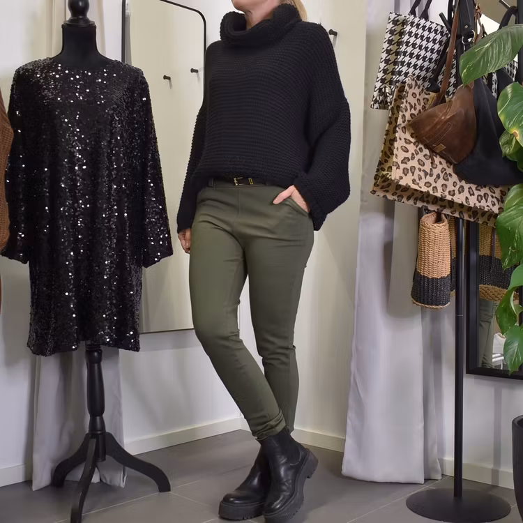 Leggings med Fickor och Skärp KAKI