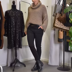 Leggings med Fickor och Skärp SVART