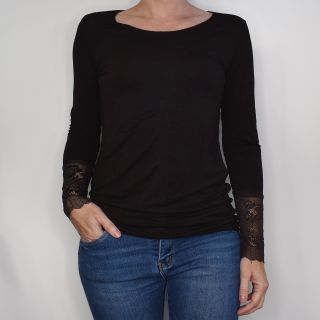 Bastopp med Spets SVART - Marta du Chateau