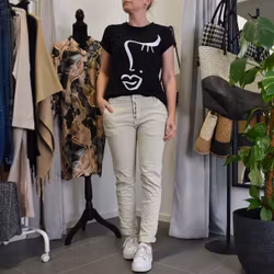 Jeans med revär BEIGE - Place du Jour