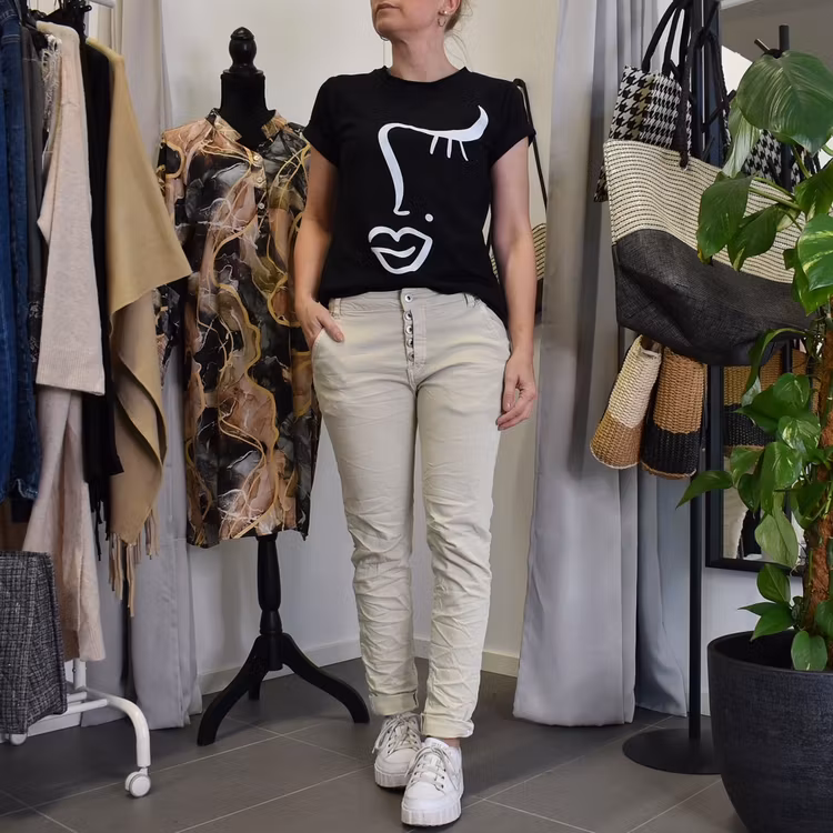 Jeans med revär BEIGE - Place du Jour