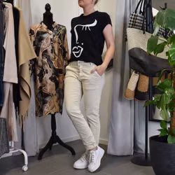 Jeans med revär BEIGE - Place du Jour