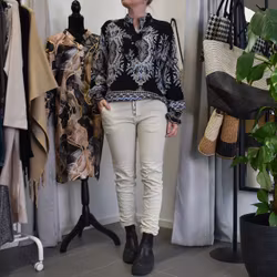 Jeans med revär BEIGE - Place du Jour