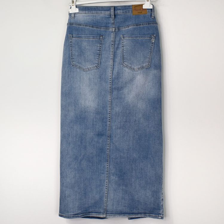 Jeanskjol med slits LJUS BLÅ - Place du Jour