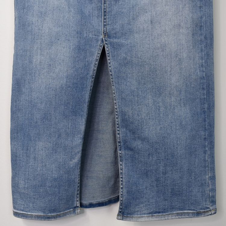 Jeanskjol med slits LJUS BLÅ - Place du Jour