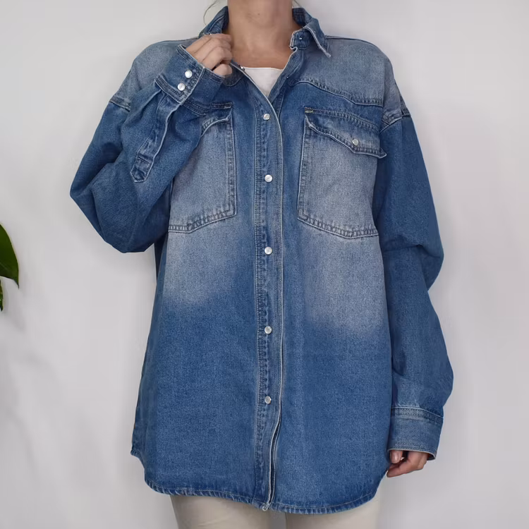Skjortjacka Denim Over Sized BLÅ - 3D Denim