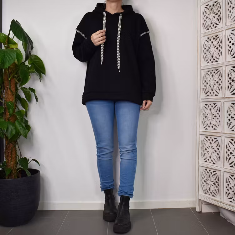 Hoodie Audrey Over Sized SVART - Marta du Chateau