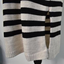 Stickad Klänning Randig BEIGE