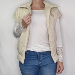 Vadderad Väst Quiltad BEIGE