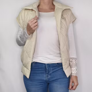 Vadderad Väst Quiltad BEIGE