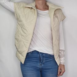 Vadderad Väst Quiltad BEIGE