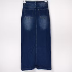 Jeanskjol med Slits MÖRK BLÅ - 3D Denim