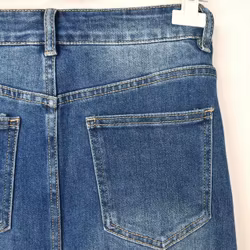 Jeanskjol med Slits MÖRK BLÅ - 3D Denim