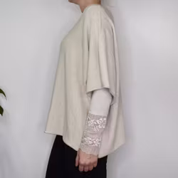 Stickad Ponchotröja BEIGE