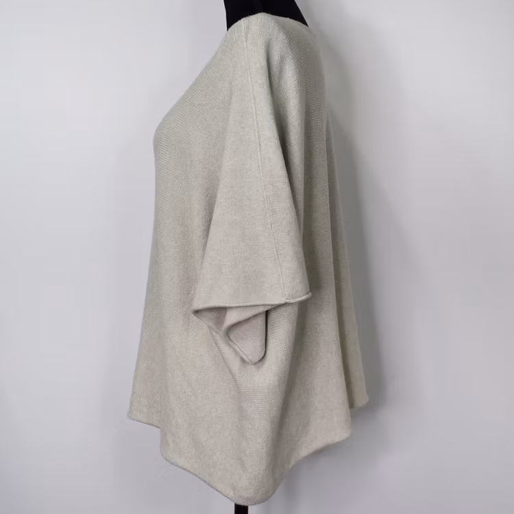 Stickad Ponchotröja BEIGE